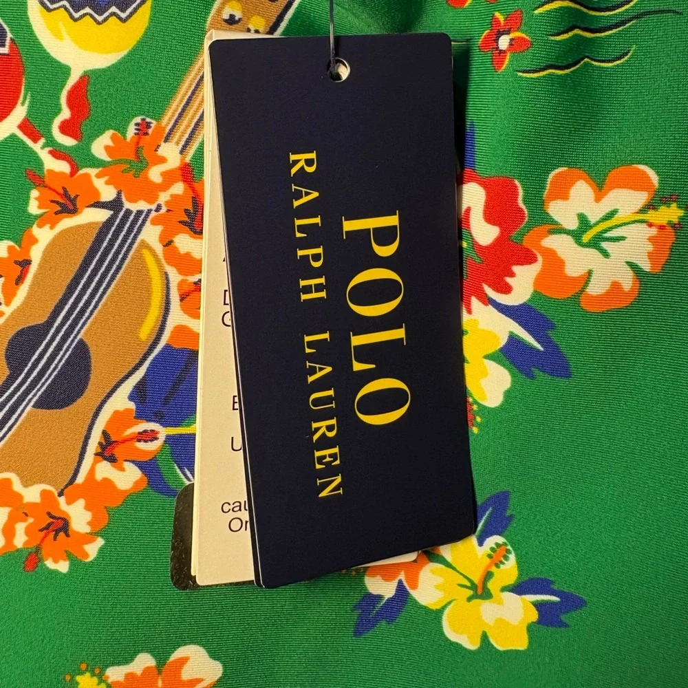 NWT Polo‎ Ralph Lauren Boys Polo Bear Rash Guard Swim Summer Vacation